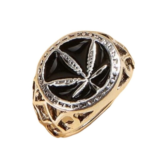 Vintage Style Leaf Decor Silver Tone Unisex Ring - Picture 3 of 7